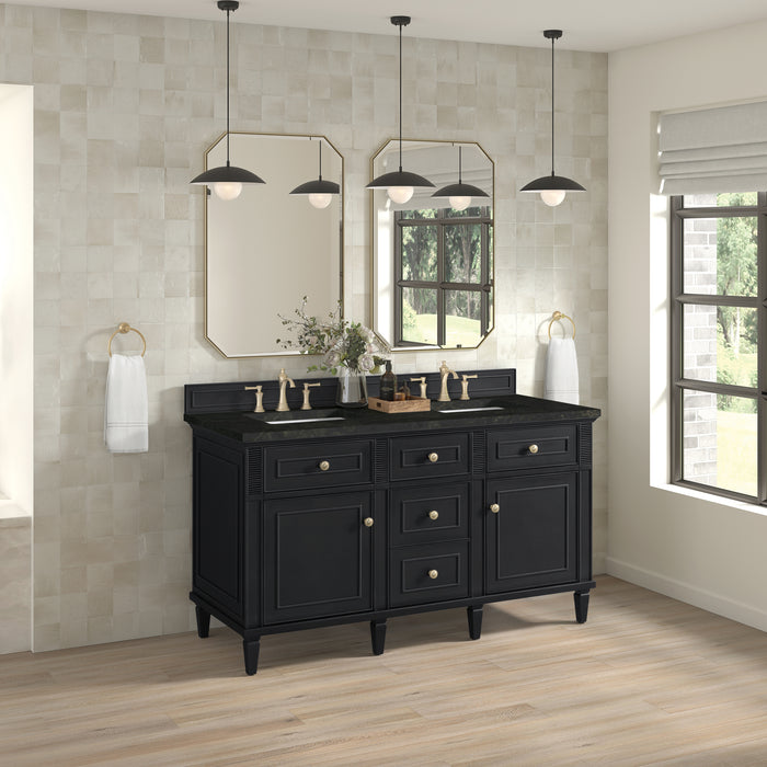 Lorelai 60" Double Vanity, Whitewashed Oak w/ 3 CM Lime Delight Silestone Top