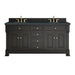 Brookfield 72" Double Vanity, Black Onyx, w/ 3 CM Charcoal Soapstone Silestone Top