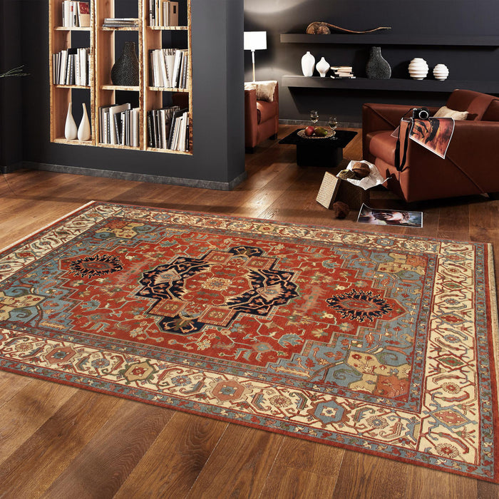 Pasargad Home Serapi Collection Hand-Knotted Wool Rust Area Rug-13' 8" X 13'11" PB-5B 14X14