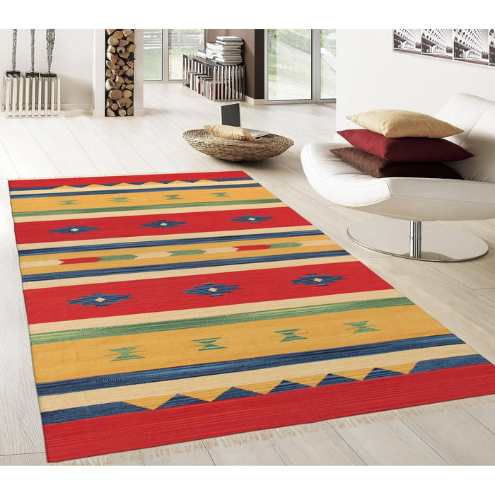 Pasargad Home Anatolian Collection Hand-Woven Cotton Area Rug- 8' 0" X 10' 0" PBB-03 8x10