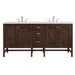 Addison 72" Double Vanity, Mid-Century Acacia, w/ 3 CM Siberian Silestone Top
