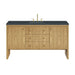 Hudson 60" Single Vanity, Honey Oak w/ 3 CM Siberian Silestone Top w/FreePower Wireless Charger