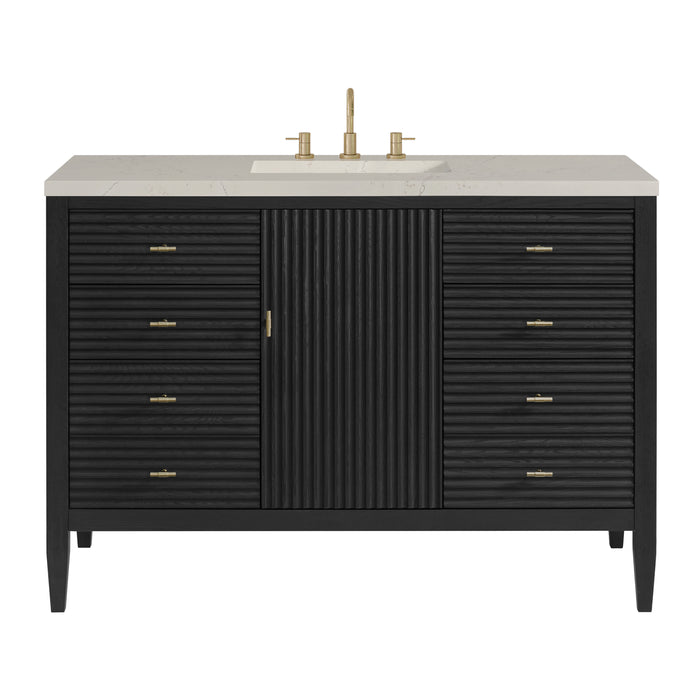 Myrrin 48" Single Vanity, Carbon Oak w/ 3 CM Charcoal Soapstone Silestone Top