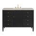 Myrrin 48" Single Vanity, Carbon Oak w/ 3 CM Charcoal Soapstone Silestone Top