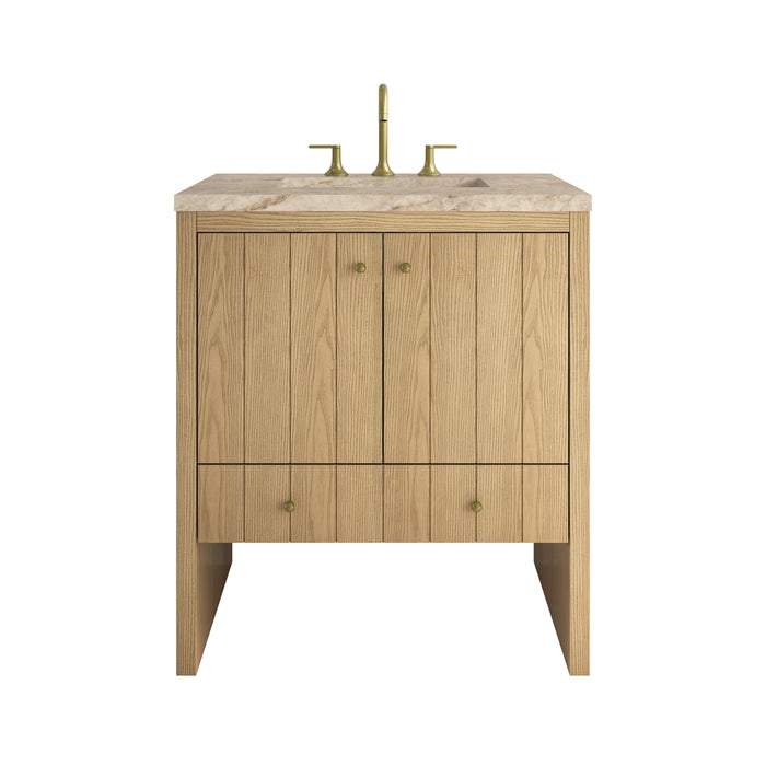 Hudson 30" Single Vanity, Light Natural Oak w/ 3 CM Tajnar Eclos Top