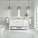 Breckenridge 60" Double Vanity, Whitewashed Oak, w/ 3 CM Victorian Silver Quartz Top