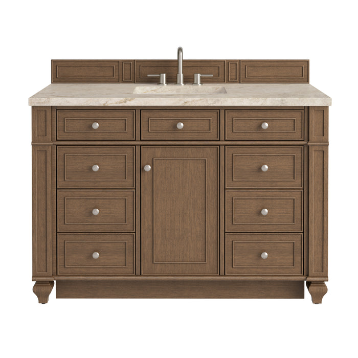 Bristol 48" Single Vanity, Saddle Brown, w/ 3 CM Phantome Eclos Top
