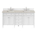 Brittany 72" Double Vanity, Victory Blue w/ 3 CM White Zeus Silestone Top