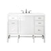 Addison 48" Single Vanity, Glossy White w/ 3 CM White Zeus Silestone Top