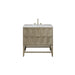 Emmeline 36" Single Vanity, Pebble Oak w/ 3 CM Victorian Silver Top