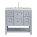 Breckenridge 36" Single Vanity, Serenity Blue, w/ 3 CM Eternal Jasmine Pearl Quartz Top