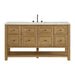 Breckenridge 60" Single Vanity, Light Natural Oak, w/ 3 CM Ethereal Noctis Quartz Top