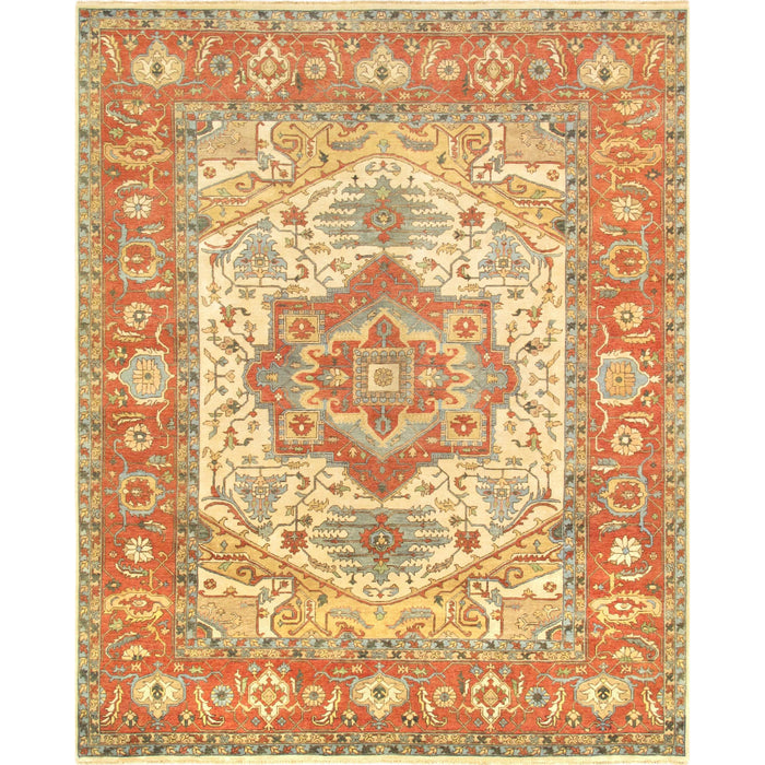 Pasargad Home Serapi Collection Hand-Knotted Lamb's Wool Area Rug- 8' 1" X 10' 1" PJR-4 IVO 8x10