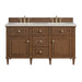 Lorelai 60" Double Vanity, Light Natural Oak w/ 3 CM Eternal Jasmine Pearl Silestone Top w/FreePower Wireless Charger