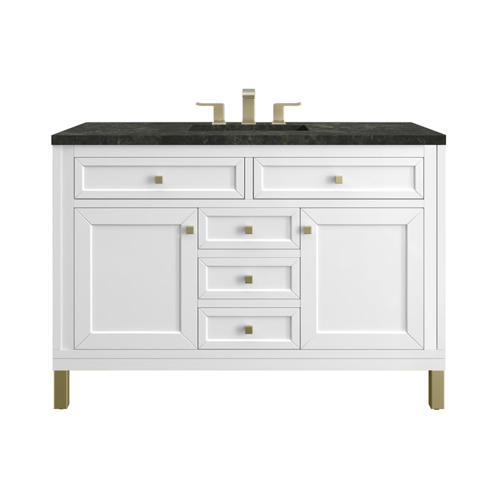 Chicago 48" Single Vanity, Glossy White, w/ 3 CM Phantome Eclos Top