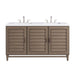 Portland 60" Double Vanity Whitewashed Walnut w/ 3 CM White Zeus Silestone Top