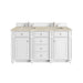Bristol 60" Double Vanity, Bright White, w/ 3 CM Tajnar Eclos Top