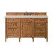 Brittany 60" Single Vanity, Saddle Brown w/ 3 CM Charcoal Soapstone Silestone Top