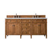 Brittany 72" Double Vanity, Saddle Brown, w/ 3 CM Siberian Silestone Top