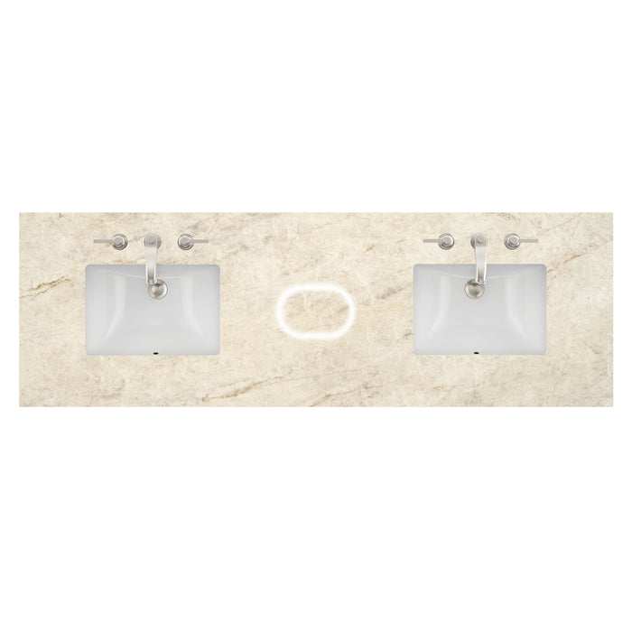 72" Double Top, 3CM Tajnar Eclos w/ Sink & FreePower Wireless Charger