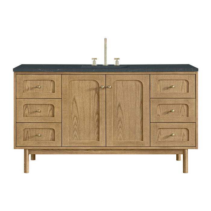 Laurent 60" Single Vanity, Honey Oak w/ 3 CM Siberian Silestone Top w/FreePower Wireless Charger