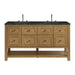 Breckenridge 60" Double Vanity, Light Natural Oak, w/ 3 CM Carrara Marble Top