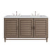 Portland 60" Double Vanity Whitewashed Walnut w/ 3 CM Ethereal Noctis Silestone Top