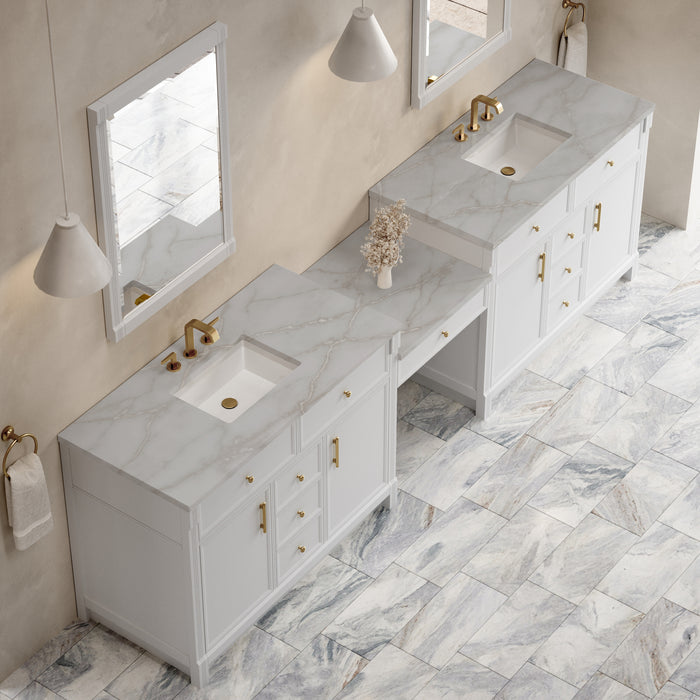 James Martin Vanities Bellshire 120" Dual Vanity Set with 24" Make-Up Counter