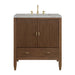 Myrrin 30" Single Vanity, Mid-Century Walnut w/ 3 CM Victorian Silver Silestone Top
