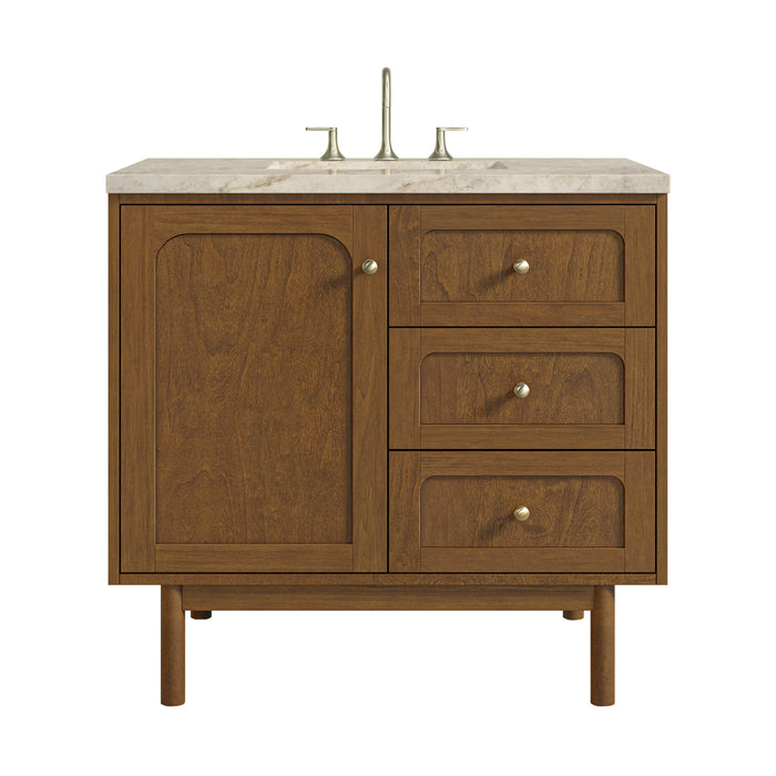 Laurent 36" Single Vanity, Honey Oak w/ 3 CM Tajnar Eclos Top
