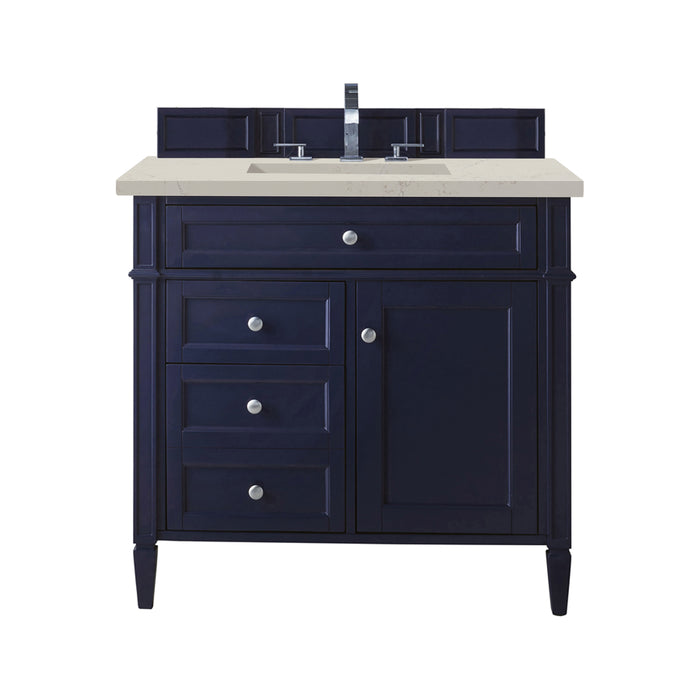 Brittany 36" Single Vanity, Victory Blue, w/ 3 CM Siberian Silestone Top