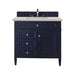 Brittany 36" Single Vanity, Victory Blue, w/ 3 CM Siberian Silestone Top