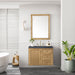 James Martin Laurent 36" Single Bathroom Vanity in Light Natural Oak, shown in a bathroom setting