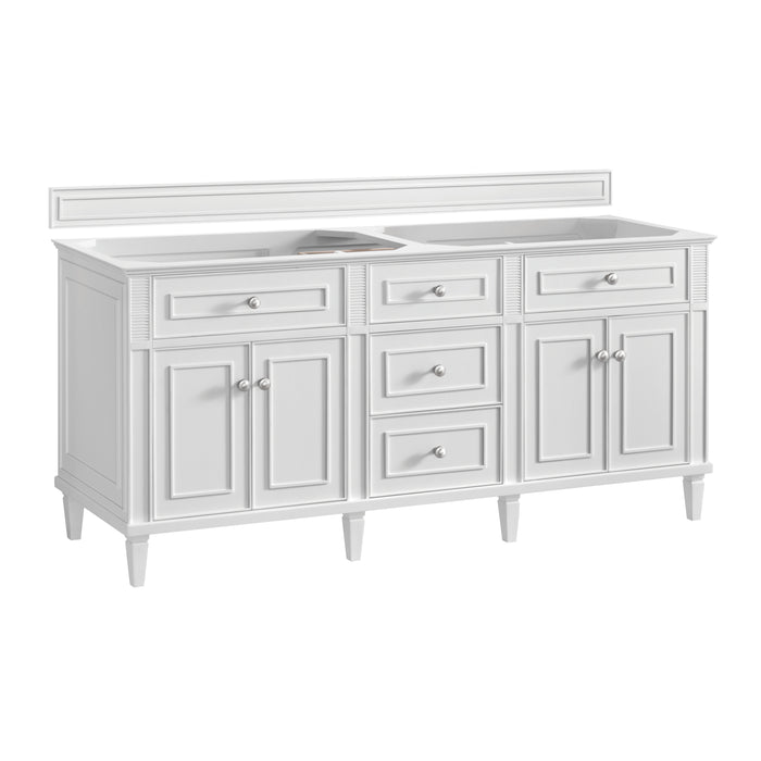 Lorelai 72" Double Vanity, Light Natural Oak w/ 3 CM Carrara White Marble Top