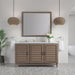 Portland 60" Single Vanity Whitewashed Walnut w/ 3 CM Victorian Silver Silestone Top w/FreePower Wireless Charger