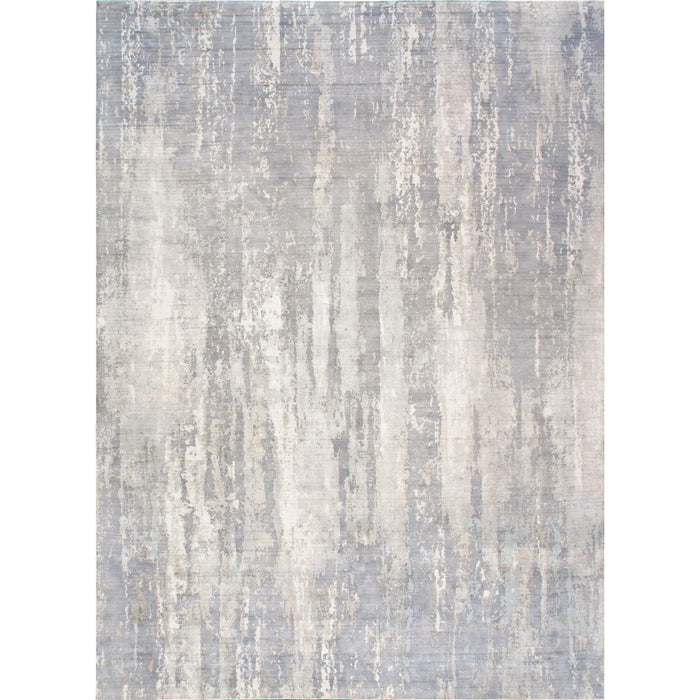 Pasargad Home Beverly Collection Hand-Loomed Bamboo Silk Area Rug- 8' 0" X 10' 0" , Grey/Ivory pop-8145 8x10