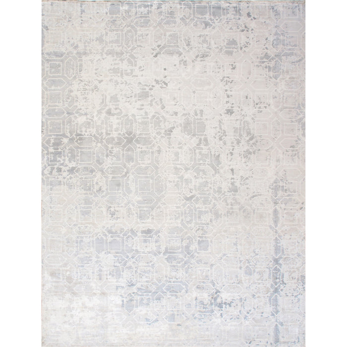 Pasargad Home Beverly Collection Hand-Loomed Grey Silk Rug- 8' 0" X 10' 0" POP-8402 8x10