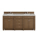 Bristol 72" Double Vanity, Saddle Brown, w/ 3 CM Siberian Silestone Top