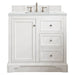 De Soto 36" Single Vanity, Bright White, w/ 3 CM Ethereal Noctis Silestone Top