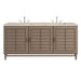 Portland 72" Double Vanity, Whitewashed Walnut, w/ 3 CM Tajnar Eclos Top