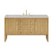 Hudson 60" Single Vanity, Honey Oak w/ 3 CM Tajnar Eclos Top w/FreePower Wireless Charger
