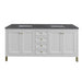 Chicago 72" Double Vanity, Glossy White, w/ 3 CM Charcoal Soapstone Silestone® Top