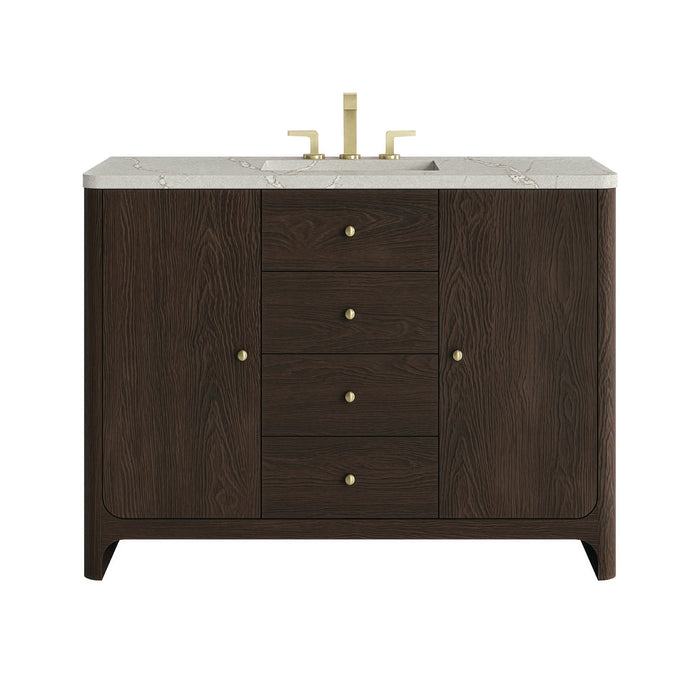 Gracyn 48" Single Vanity, Sable, w/ 3 CM White Zeus Quartz Top