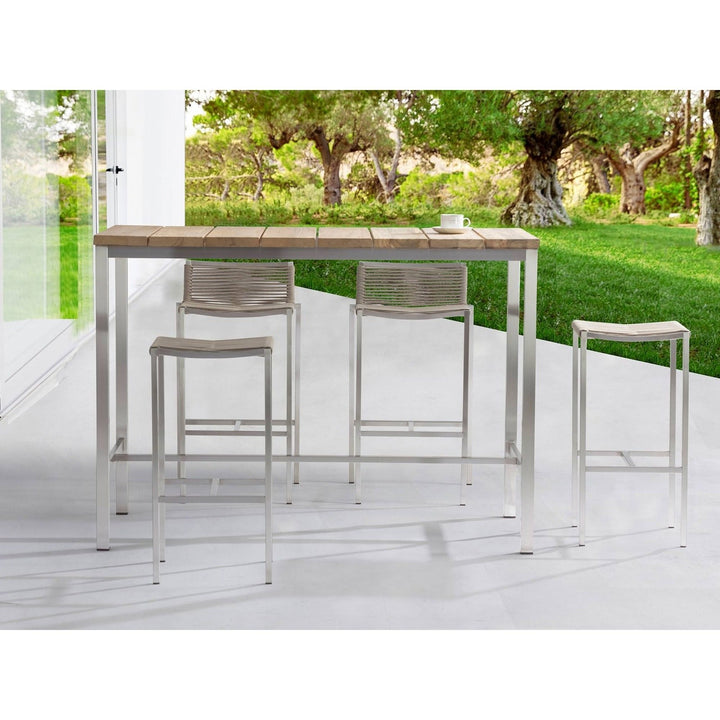 Whiteline Modern Living Stone Outdoor Barstool with Back