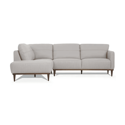 Acme Furniture Tampa Sectional - Lf Chaise in Pearl Gray Leather 54991LCHA