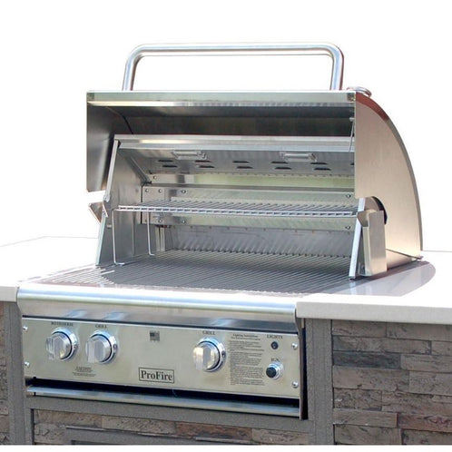 ProFire Deluxe Briquette Series 27-Inch Built-In Infrared Hybrid Grill With Rotisserie