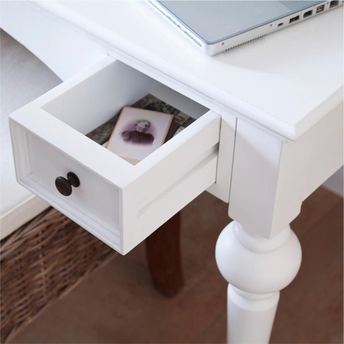 NovaSolo Provence Secretary Desk with Hutch White T771