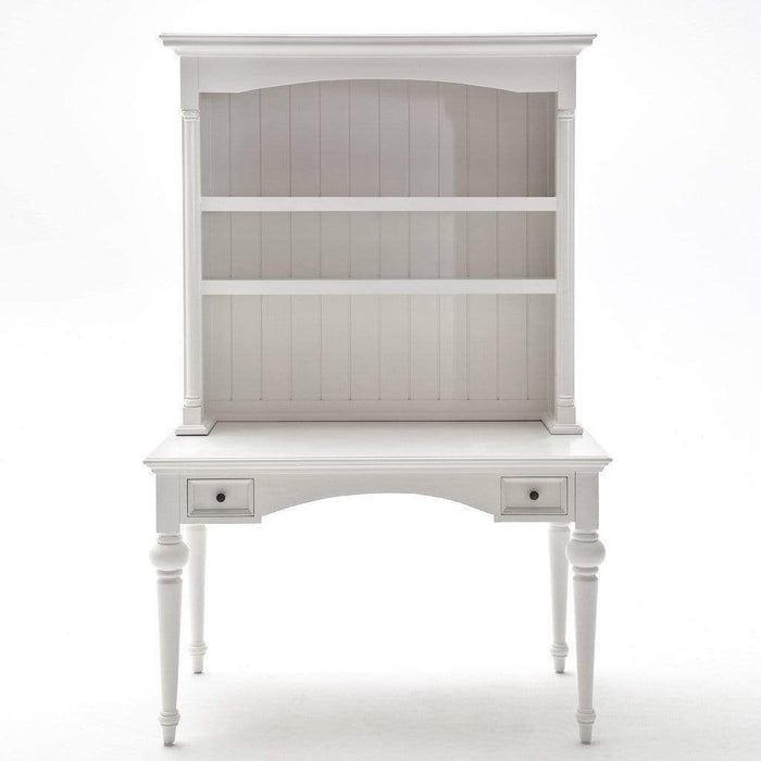 NovaSolo Provence Secretary Desk with Hutch White T771