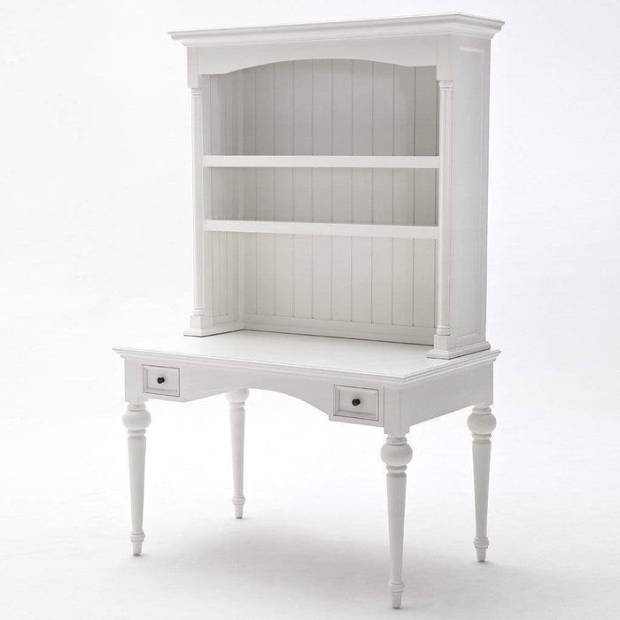 NovaSolo Provence Secretary Desk with Hutch White T771