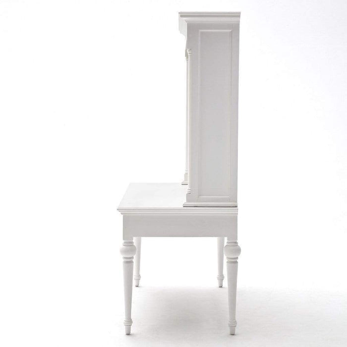 NovaSolo Provence Secretary Desk with Hutch White T771